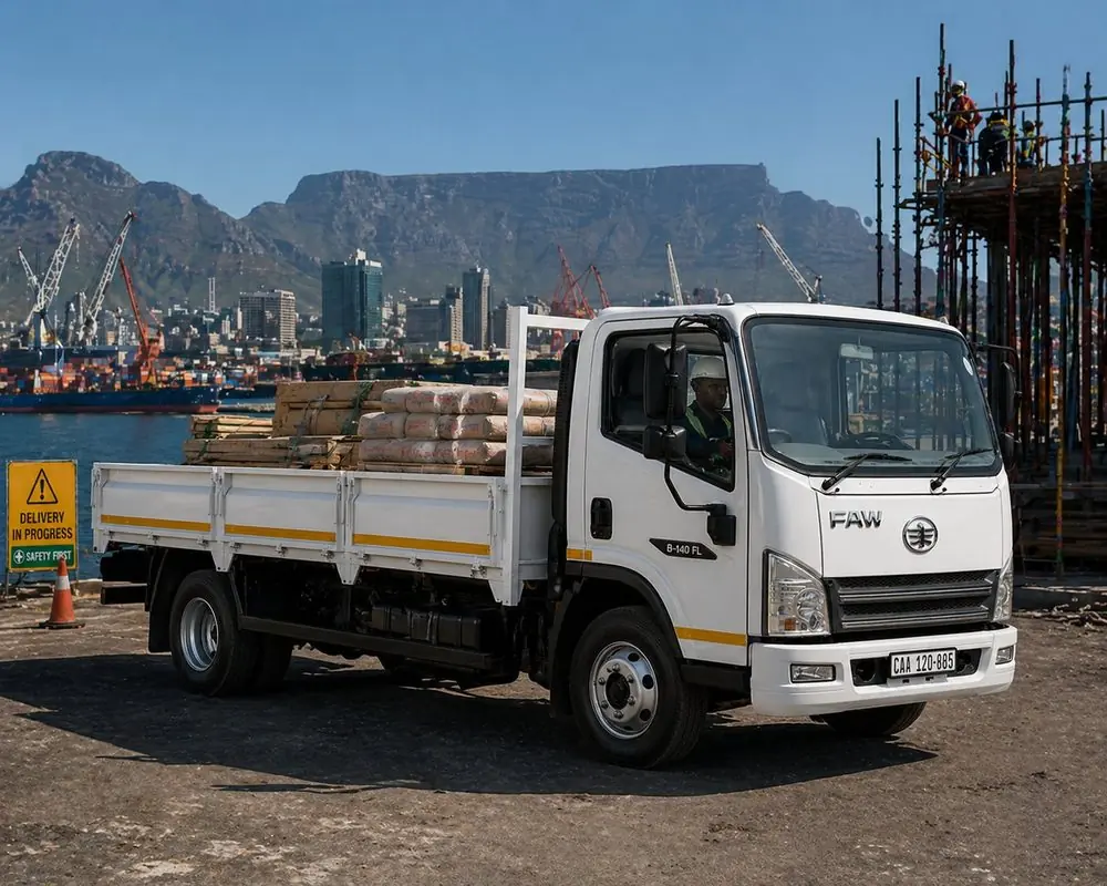 WAFCON flatbed truck on a Cape Town site